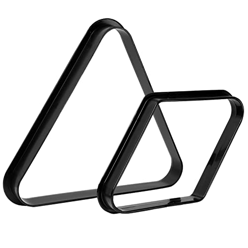 Gse Black Plastic Billiard Pool Ball 8-Ball Triangle Racks / 9-Ball Diamond Pool Ball Racks Fit Standard 2-1/4" Billiard Pool Balls (8 Ball Triangle & 9 Ball Diamond) #TOP10