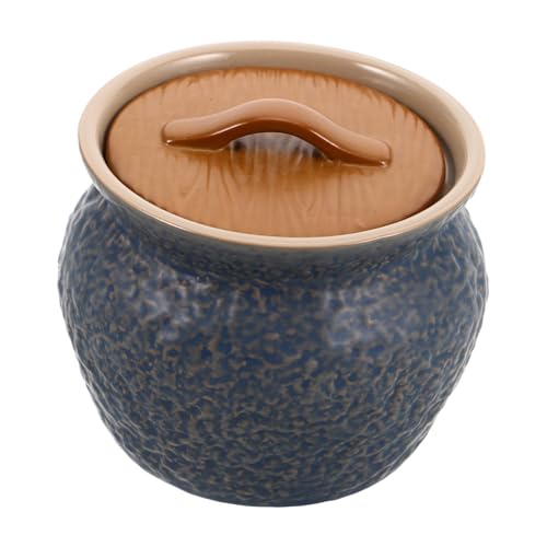 GLEAVI Cazuela Pequeña De Cerámica Olla Para Cocinar Sopa Olla Para Guisar Para Cocinar Al Vapor Tapa Con De