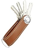 dpob Llavero, organizador de llavero compacto de cuero Llavero de diseño inteligente y práctico - Hecho de cuero de primera calidad duradero (Brown)