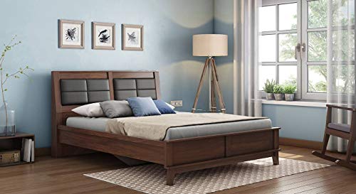 Image of Urban Ladder Pico Bed (Finish : Walnut; Bed Size : Queen)