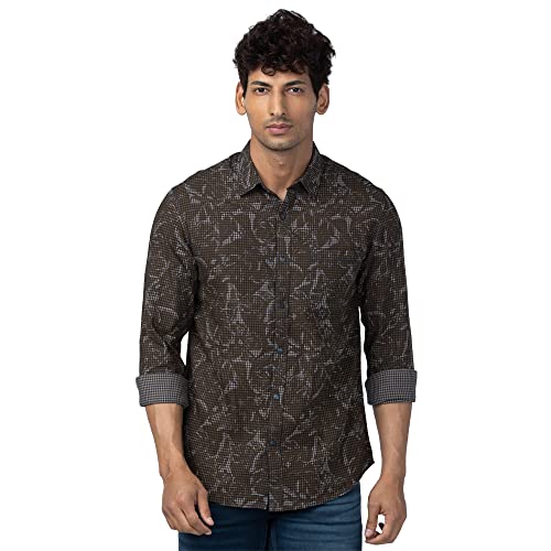 Image of Spykar Men's Slim Fit N /A Full Sleeve Checked Casual Shirts