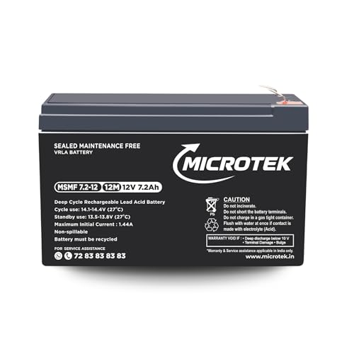 Microtek MSMF 7.2-12 12V 7.2Ah Sealed Maintenance Free VRLA Batte...
