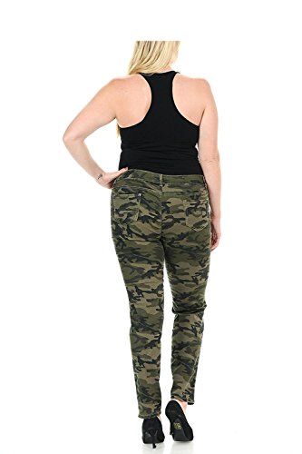 Jack David / Rue21 Juniors Womens Plus Size Stretch Army Camo Camouflage Skinny Denim Jeans Pants3