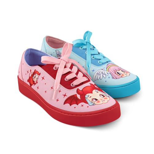 Image of Hot Chocolate Design All-Day Women's Lace-Up Sneakers | Canvas Upper, Cushioned Footbed with Arch Support, Flexible Rubber Outsole, Vegan Construction, Casual Everyday Sneakers