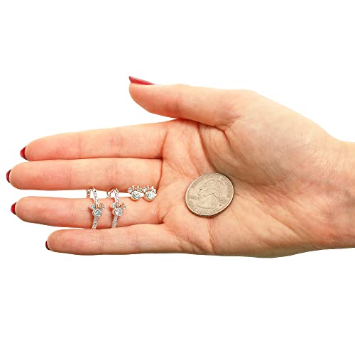 Disney Women's Minnie Mouse Hoop and Stud Earring Set Collection – Silver Plated and 18k Pink Flash-Plated with Cubic Zirconia, Officially Licensed4