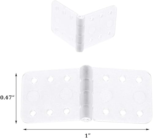 Miniatura 2 de Paquete de 25 bisagras de nailon con clavijas de 0.47 pulgadas y 1.0 pulgadas de largo para avión RC modelo avión, piezas de avión