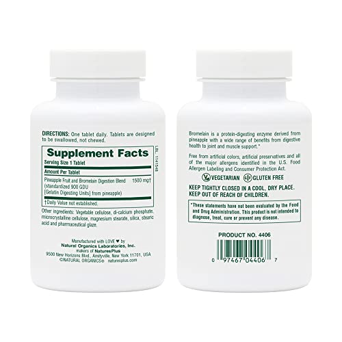 Naturesplus Ultra Bromelain - 60 Tablets - 1500 Mg Of Pineapple Bromelain - Supports Digestive Health, Joint Support & More - 60 Servings #TOP1