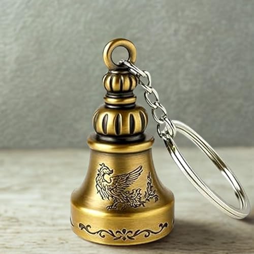 Image of OTTAVO Guardian Bell Keychain, Oxidized Copper, Tibetan Style, 5 cm Height, Good Luck Charm
