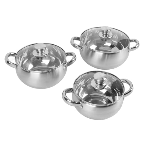 Olla de Sopa con Doble Manija, 3 Piezas de Acero Inoxidable de Acero Inoxidable