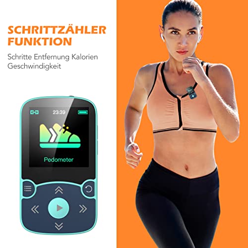 AGPTEK MP3 Player Bluetooth 5.0 Sport 32GB mit 1,5 Zoll TFT Farbbildschirm, Mini Musik Player mit Clip, Unterstützt bis… - Image 6
