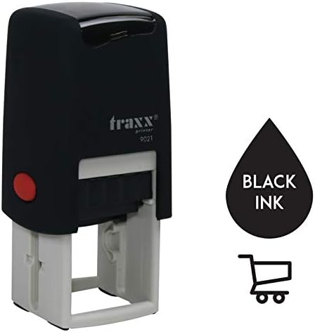 Traxx 9021 Loyalty Card Self Inking Rubber Stamp Business Cafe Coffee Shop *A Black Coffee Bean Design*