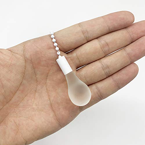 Iceyyyy White Ceiling Fan Pull Chain Pendant Set Including 4Pcs Beaded Ball Fan Pull Chain with Ornaments, Extra 8Pcs Beaded and Pull Loop Connectors, 2Pcs 35.4 inches Fan Pull Chain Extension - Thumbnail 2