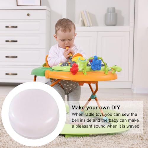 Squeaker Rassel Box Kunststoff transparent 30 Stück weiß Spielzeug mit Glöckchen Quietscher Sound Maker