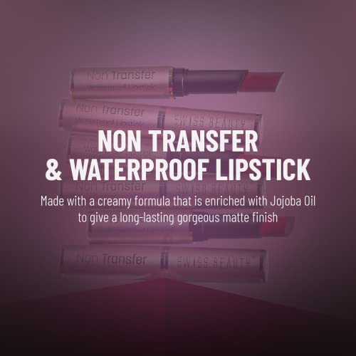 Image of Swiss Beauty Non Tranfer Lipstick Long Stay & Smooth, Matte Finish - Loud-Pink, 3g