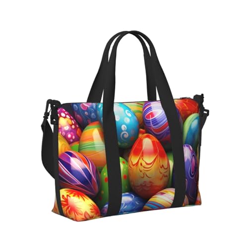 Travel Duffel Bag for Men Gym Bag, Easter Eggs Luggage Bag with Shoulder Strap, Large Gym Tote Bag for Women, Weekender Overnight Bag, Foldable Carry on Bag for Airplane2