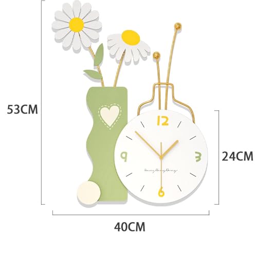 Reloj decorativo floral de lujo silencioso para salones sin ruidos 8