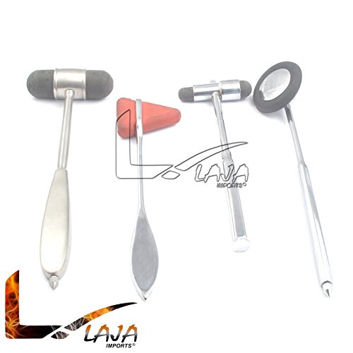 Laja Imports 4 Neurological Hammer Set Chiropractic Physical Therapy for Educational Use