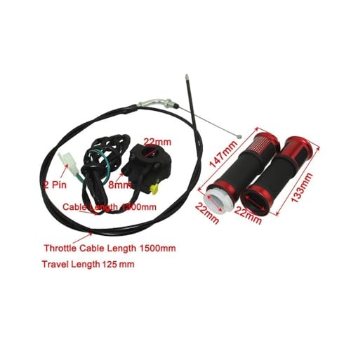 Puño de acelerador con cable e interruptor para bicicleta de 50cc-80cc 4