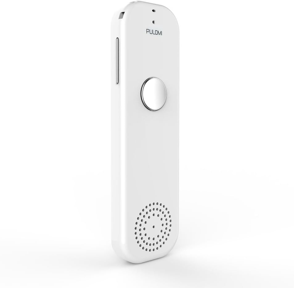 PULOMI Easy Trans Smart Language Translator Device Electronic Pocket Voice Bluetooth 52 Languages for Learning Travel Shopping Business Fit for Apple iPhone Android White