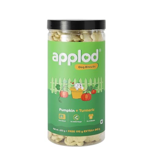 Image of Real Chicken & Pumpkin with Turmeric Dog Biscuits Combo for Puppies & Adult Dogs, All Breeds | Oven-Baked Crunchy Dog Treats & Biscuits | Pack of 2 Flavours | 845g x 2