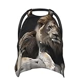Baby Car Seat Canopy Cover for Mom, Soft Breathable Nursing Breastfeeding Covers Multi Use Stroller Sun Shade Newborn Shower Gift，Male and Female Lions