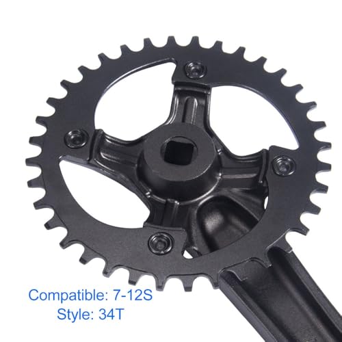 Limen 34T Bike Single Crankset, 104 BCD Square Taper Crank Arm Set, Aluminum Alloy Chainring Compatible with 7 to 12 Speed for Mountain and Road Bike by Anu Limen - Used condition - Image 5