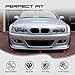 MagicDrift Front Bumper Lip Chin Spoiler, Compatible with 2001-2006 BMW E46 M3 Only, H Style Flexible Polyurethane(PU) Front Lower Splitter Protector, Unpainted Black, 1 PC