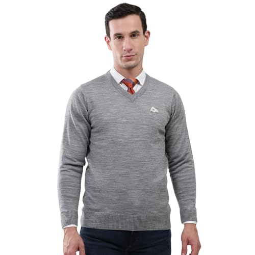 Image of Monte Carlo Men's Regular Fit Pullover | Solid V Neck Style | Full Sleeves Pull On | Warm & Stylish Winter Fashion Sweater | Winter Sweater for Men's