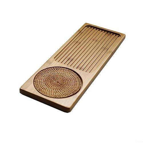 CashMuch Tea Tray 1Pc Wood Coffee Tray Rectangular Food Cup Trays Decorative Wood Tray Dessert Candy Bamboo-Tray Gongfu Tea