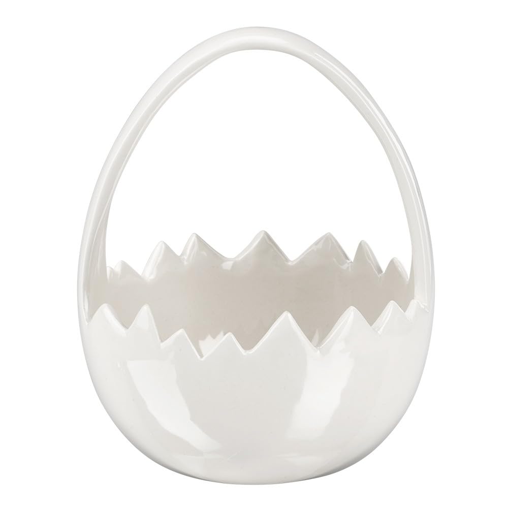Ideen mit Herz Miseczki w kształcie skorupki jajka, wysokość 15,2 cm, szerokość 12,1 cm, głębokość 11,5 cm, błyszczące, białe, dekoracja wielkanocna