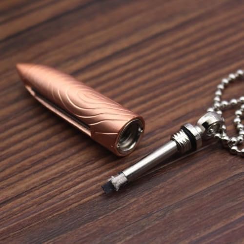 Image of Smoke King Rose Gold Waterproof Bullet Fire Starter Keychain Lighter. Survival Fire Starter (Fuel Not Included)