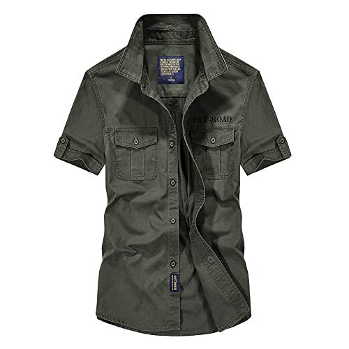 Camisa para Hombre Moda Hermosa Camisa Militar de Manga Corta para Hombre Camisas Casual para Hombre Chaquetas para Hombre Chaquetas de Traje para Hombre Camisa Manga Corta Hombre