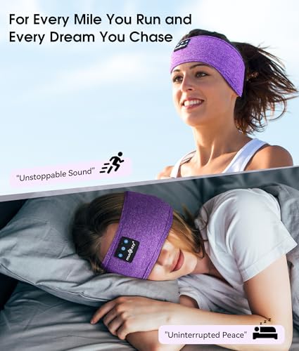 Image of MUSICOZY Sleep Headphones Bluetooth 5.4 Headband, Wireless Earphones Music Sleep Earbuds Sleeping Eye Mask with HD Stereo Speakers for Workout Running Travel Yoga, Ideal Gifts for Women Men
