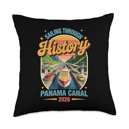 Panama Canal Sailing Through History Cruise Ship Souvenir Throw Pillow