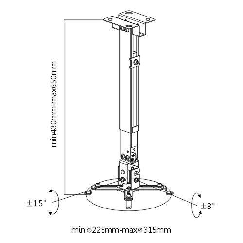 Soporte proyector pared regulable Link Accessori LKBR04 negro orientable de 43 a 65 cm 6