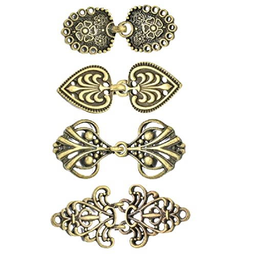 Driibubur 4 Pièces Pull Vintage Swirl Clip Cape Cape Clips Rétro Cardigan Clip Châle Col Fermoir Chemise Habillée Broche Clip Chandail Clips pour Cardigans Chandail De Noël Clips pour Vêtements pour
