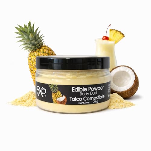 SXO Flavored Body Powder for Couples – Edible Massage Powder with Flavor (Piña Colada) – Romantic Sensual Experience for Men & Women
