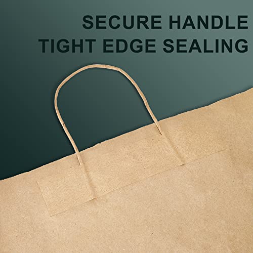 image for METRONIC Paper Gift Bags 10x5x13'' 100Pcs Brown Paper Bags with Handle
