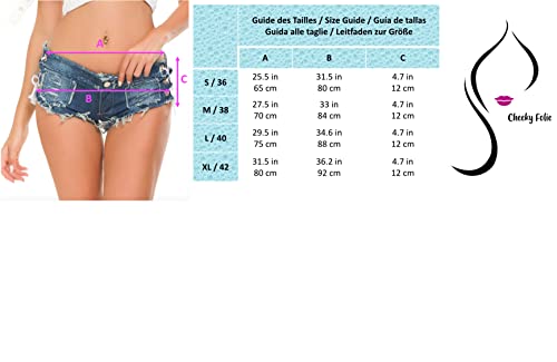 Cheeky Folie Sexy dames denim short afgesneden tanga laag optillen, Ref SJ6-2 - Image 4