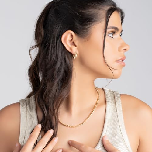 Barzel 18k Gold Plated Chunky Twisted Hoop Earrings, 5mm Thick, 10-40mm Sizes, Open Hoop Earrings for Women4