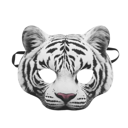 Masque de tigre réaliste blanc idéal pour vos soirées costumées et bal masqué