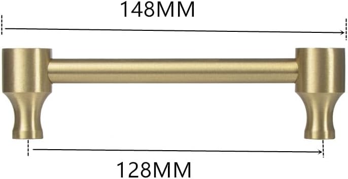 Solid Brass Gold Cabinet Pulls Furniture Handles Kitchen Door Handle Copper Cupboard Drawer Pull Knobs 1Pcs (Color : CTC 128mm)