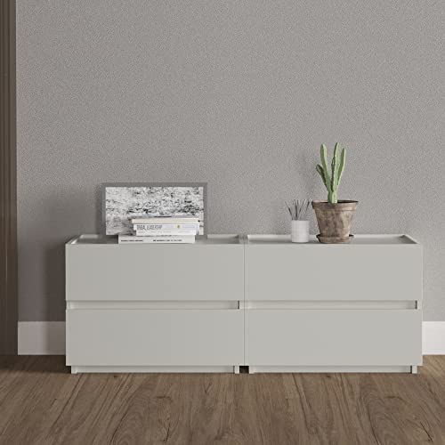Furtble Stackable 2-Drawer Dresser, Multi-Purpose Storage Closet Cube For Bedroom, Storage Cabinet For Entryway, Nightstand Sofa Beside Table Drawer Chest, 23.6 In, White #TOP6
