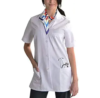 PrimeSurgicals Lab Apron Women half sleeves with inner secret pocket (100% Cotton) (46)