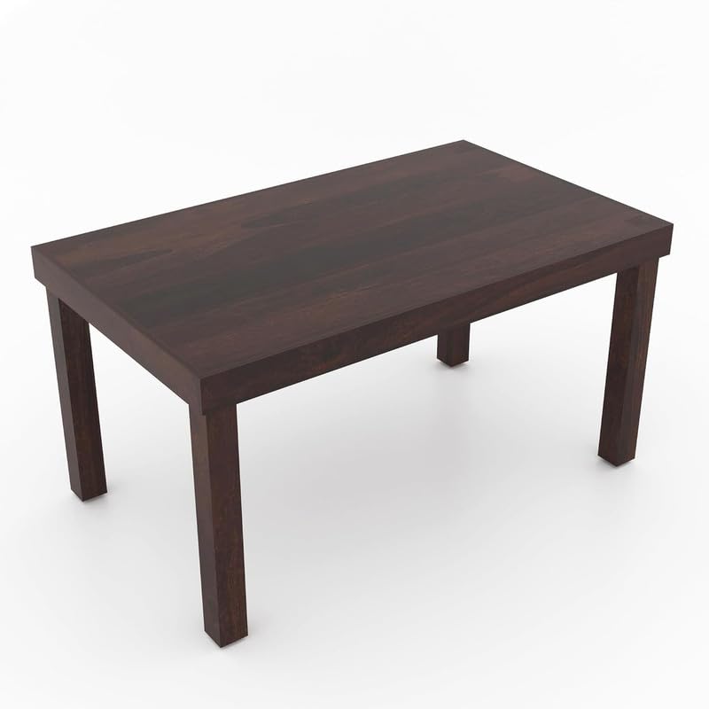 Image of Furniture Solid Sheesham Wood 6 Seater Dining Table Set with 4 Cushioned Chairs and Bench | Wooden Six Seater Dinner Table Set for Living Room, Kitchen, Dining Area and Home (Walnut Finish)