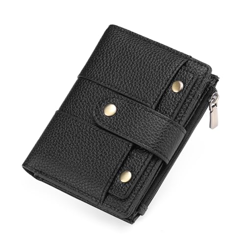 GOIACII Geldbörse Damen Klein Veganes Leder, RFID Blocking Damen Geldbeutel, Klein und im Kurzformat Portemonnaie Damen mit 14 Kartenfächer und 4 ID Fenster