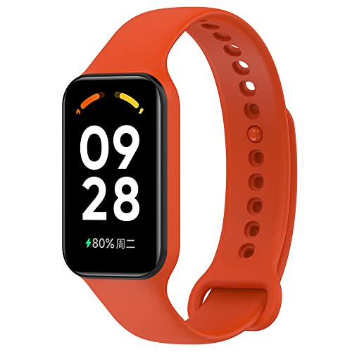 KROREN Armband Kompatibel mit Redmi Smart Band 2 Armband, Farbe Sport Silikon Ersatzbänder Ersatz für Redmi Smart Band 2 (Orange)