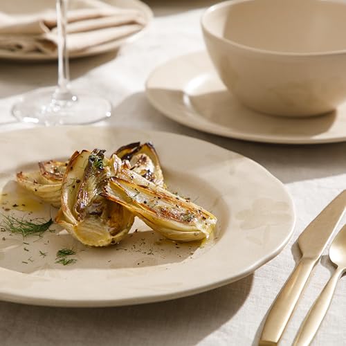 Bloomhouse - 2 Time Oprah's Favorite Things - Made in Portugal Hand Painted Dinnerware Set - Porto Petals 12 Piece (Service for 4) Floral Plates and Bowls Set - Lilly Cream by bloomhouse - Used condition - Image 4