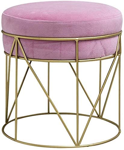 Pouf rond rose de qualité supérieure pour optimiser l'espace du salon