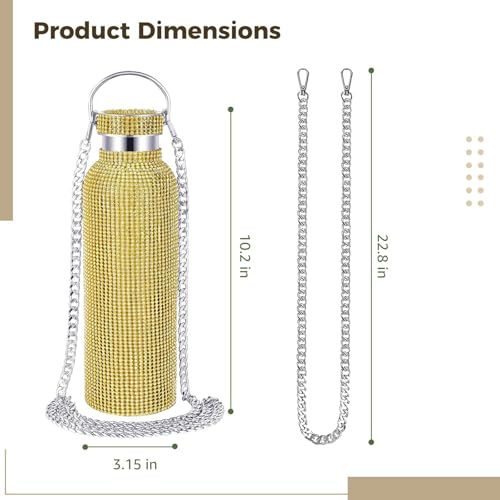 Bouteille d'eau isotherme avec strass récipient hydratation inox 700ml étanche et chic